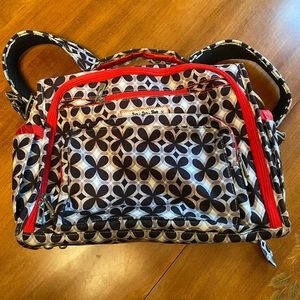 JuJuBe BFF red/black geometric print diaper bag